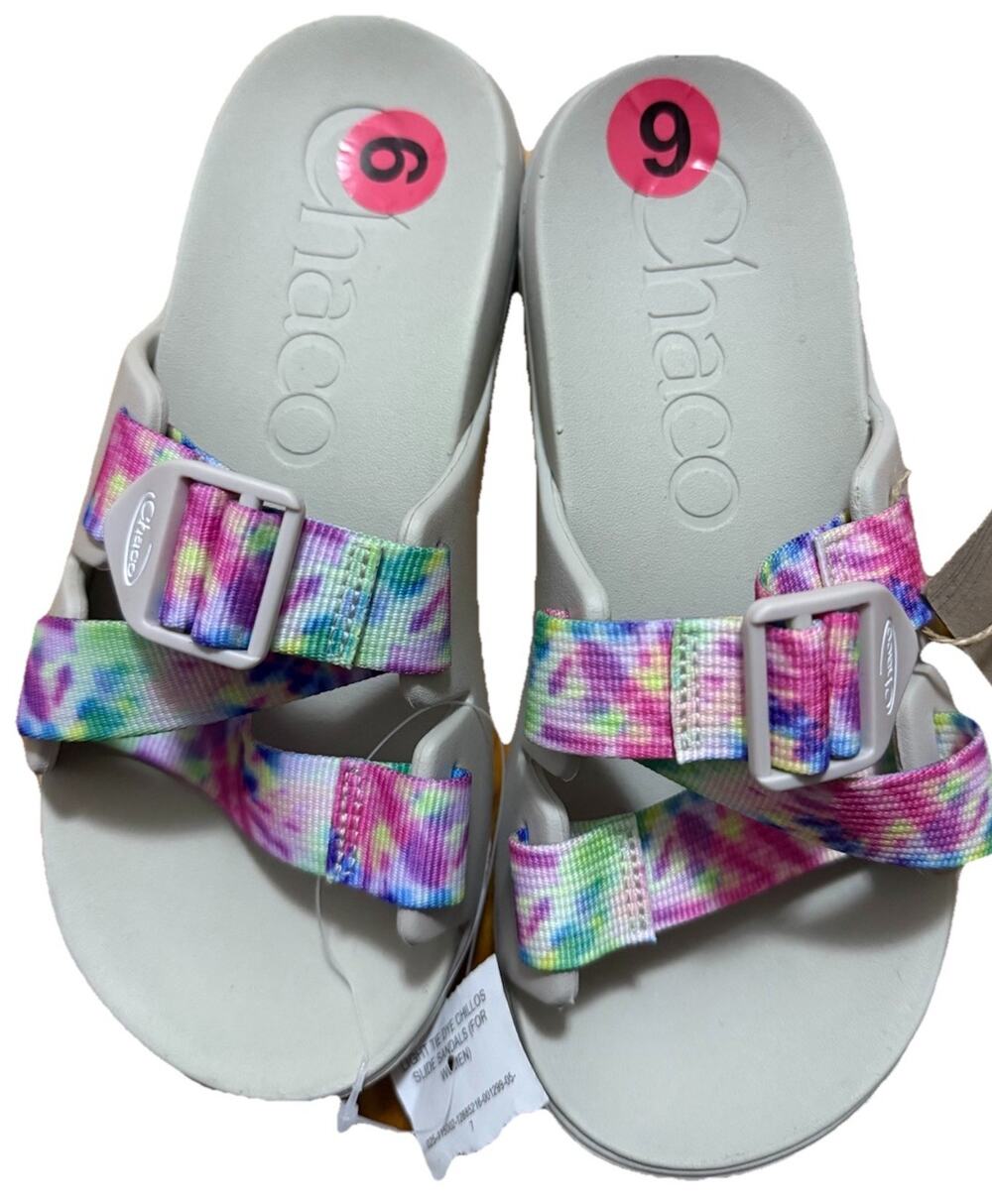 NWT CHACO Women’s Light Tie Dye Chillos Slide Sandals Size 6